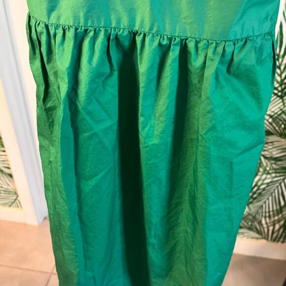 Theory Kelly Green Cotton Open Back Mini Dress Size 4 - Picture 4 of 10
